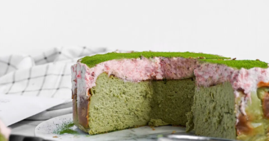 Matcha & Strawberry Basque Burnt Cheesecake - likebyregina