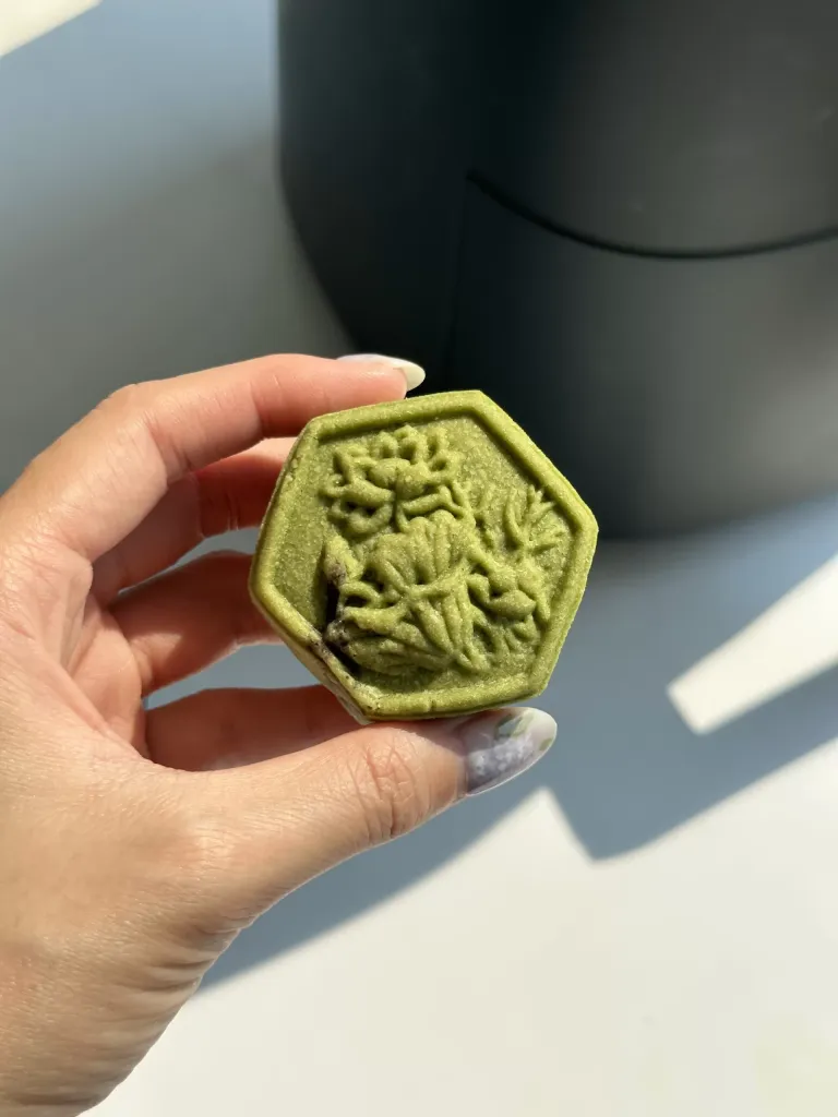 Air Fry Matcha Mochi Mooncakes with Cookie Crust