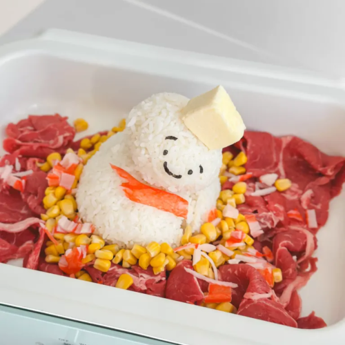 Snowman Butter Beef Fried Rice - likebyregina