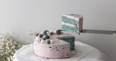 Butterfly Pea Flower Chiffon Cake with Blueberry Whipped Cream - likebyregina