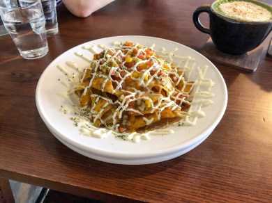 Cheesy Chips with Sour Cream & Tomato Mango Salsa | HKD58