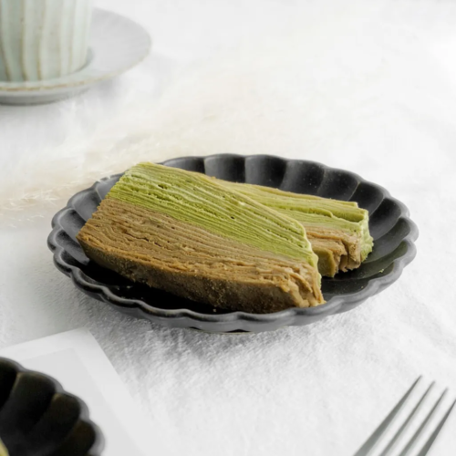 Ombré Hojicha & Matcha Mille Crepe Cake - likebyregina