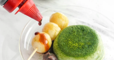 Matcha Soy Milk Pudding with Japanese Dango - likebyregina