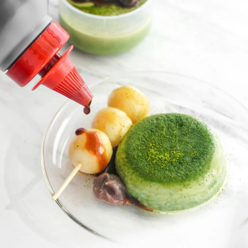 Matcha Soy Milk Pudding with Japanese Dango - likebyregina